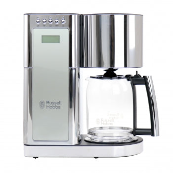 Cafetera Russell Hobbs de Vidrio para 8 Tazas en Plata y Acero Inoxidable