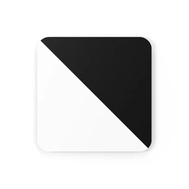 Juego de 4 posavasos de madera de corcho, posavasos de estilo geométrico en blanco y negro