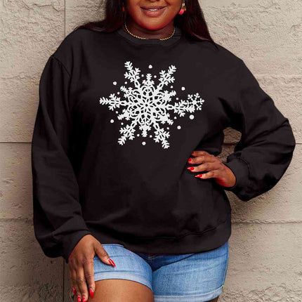 Simply Love Full Size Snowflake Graphic Sweatshirt