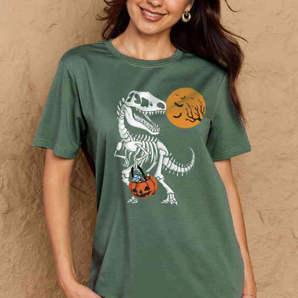 Simply Love Full Size Dinosaur Skeleton Graphic Cotton T-Shirt