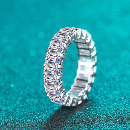 10.5 Carat Moissanite Rhodium-Plated Ring