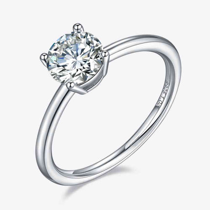 1 Carat Moissanite 925 Sterling Silver Solitaire Ring