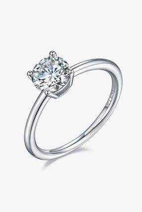 1 Carat Moissanite 925 Sterling Silver Solitaire Ring