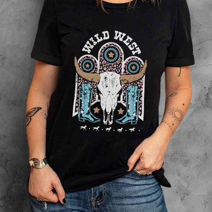 WILD WEST Graphic Short Sleeve Tee Shirt