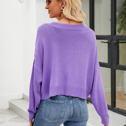 Eyelet Button Front Long Sleeve Cardigan