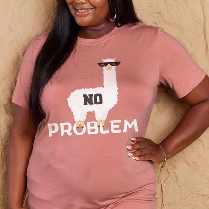 Simply Love Full Size NO PROBLEM Graphic Cotton Tee