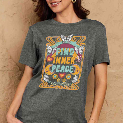 Simply Love Full Size FIND INNER PEACE Graphic Cotton T-Shirt