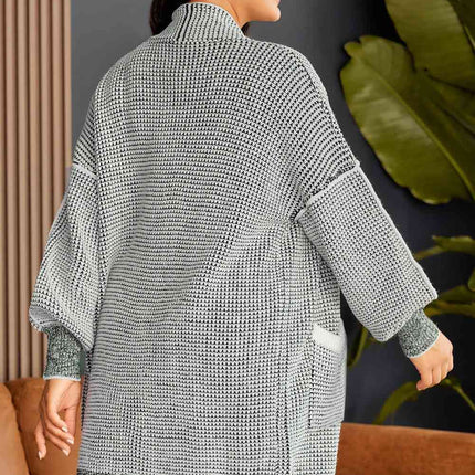 Plus Size Open Front Longline Cardigan