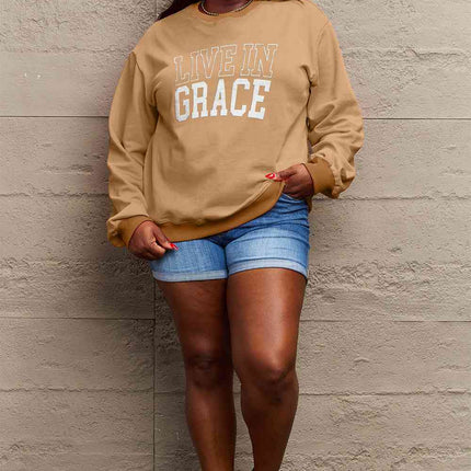 Simply Love Full Size LIVE IN GRACE Graphic Sweatshirt