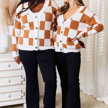 Double Take Button-Up V-Neck Dropped Shoulder Cardigan - Vickie Lynn's