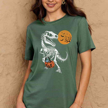 Simply Love Full Size Dinosaur Skeleton Graphic Cotton T-Shirt