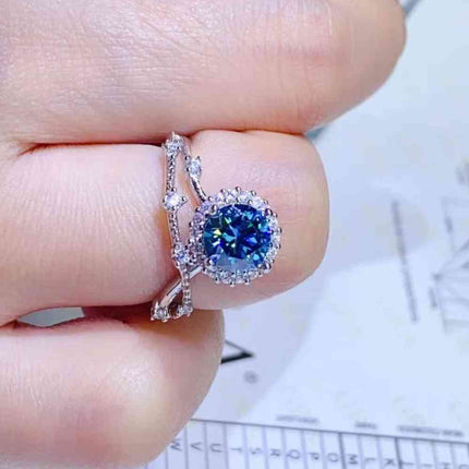 1 Carat Moissanite 925 Sterling Silver Ring