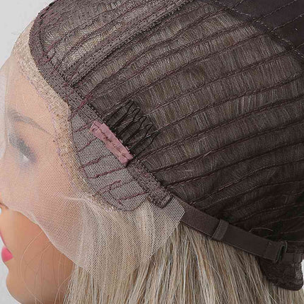 13*2" Lace Front Wigs Synthetic Long Wave 24" 150% Density in Medium Blonde Highlights