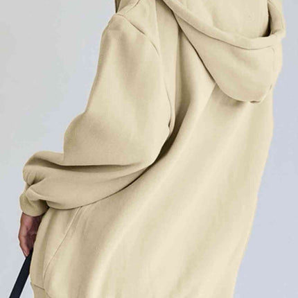 Zip-Up Drawstring Hoodie