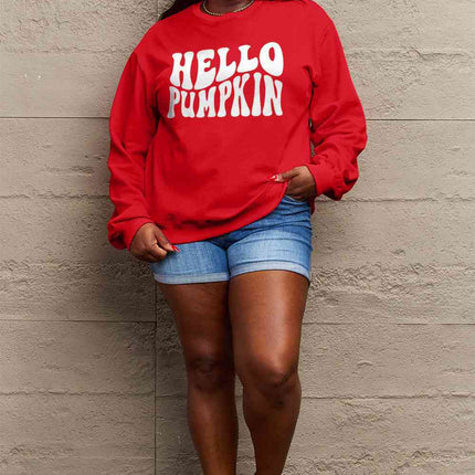 Simply Love Full Size HELLO PUMPKIN Graphic Sweatshirt
