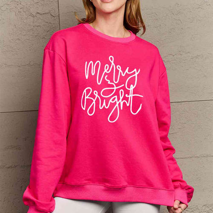 Simply Love Full Size MERRY AND BRIGHT Graphic Sweatshirt