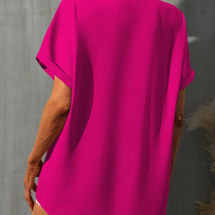 Printed Button Up Short Sleeve Shirt