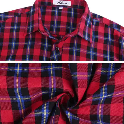 Men's Flannel Plaid Long Sleeve Shirt