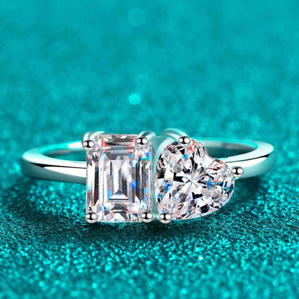 Rhodium-Plated 2 Carat Moissanite Ring