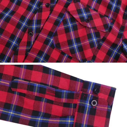 Men's Flannel Plaid Long Sleeve Shirt