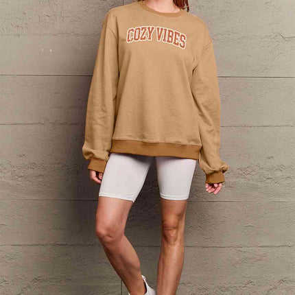 Simply Love Full Size COZY VIBES Graphic Sweatshirt - Vickie Lynn's