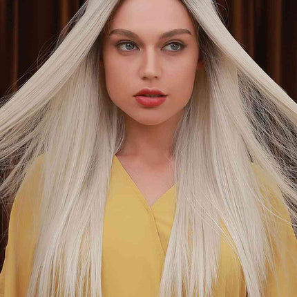 13*2" Lace Front Wigs Synthetic Long Straight 26" Heat Safe 150% Density