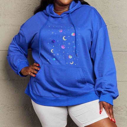 Simply Love Simply Love Full Size Dropped Shoulder Star & Moon Graphic Hoodie