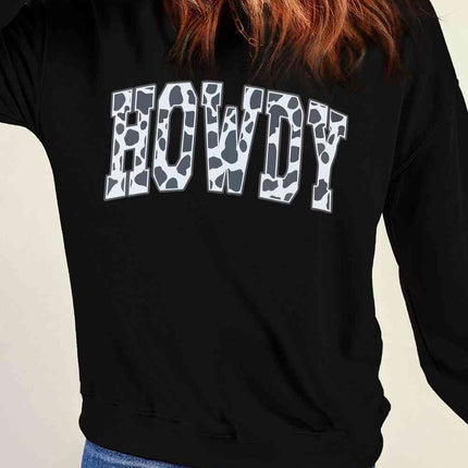 Round Neck Long Sleeve Howdy Graphic Sweatshirt - Vickie Lynn's