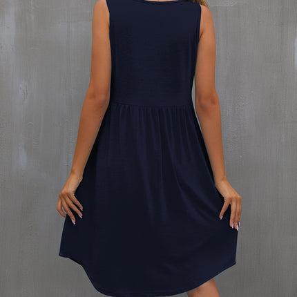 Round Neck Wide Strap Dress