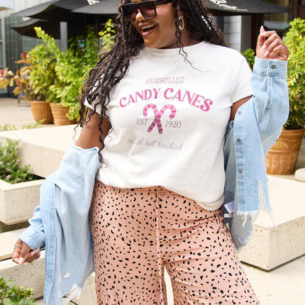 Simply Love Full Size CANDY CANES Short Sleeve T-Shirt