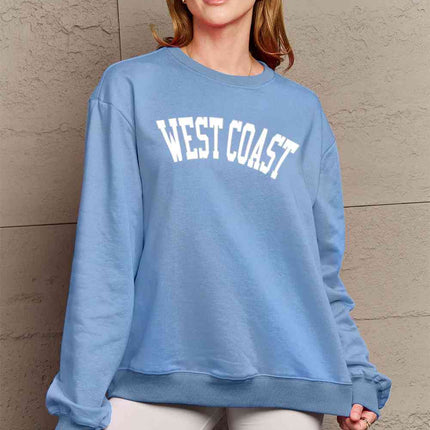 Simply Love Full Size WEST COAST Graphic Long Sleeve Sweatshirt
