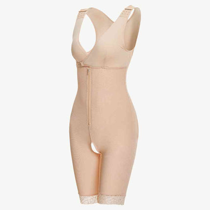 Full Size Lace Trim Shapewear with Zipper