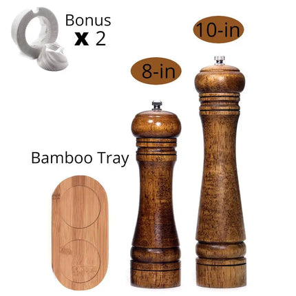 Salt and Pepper Mills, Solid Wood Pepper Mill