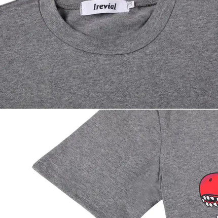 Boy's' Round Neck Cartoon Pattern Short Sleeve Shorts Cotton Pajamas Set