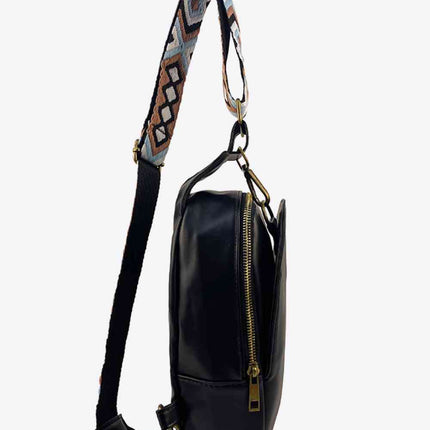 Random Pattern Adjustable Strap PU Leather Sling Bag - Vickie Lynn's