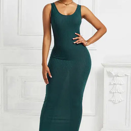 Women's Plus Size Solid Color Sleeveless Dress