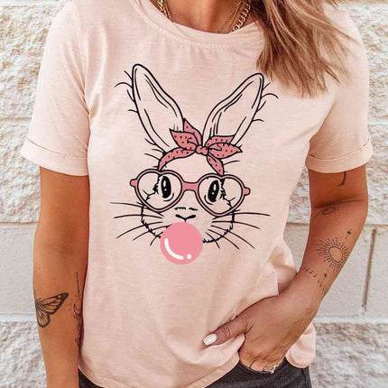 Rabbit Graphic Easter Tee Shirt