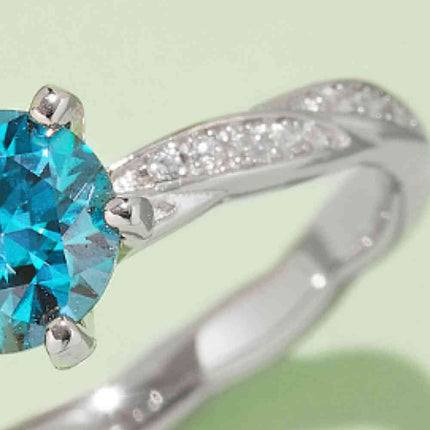 1 Carat Moissanite Contrast 925 Sterling Silver Ring