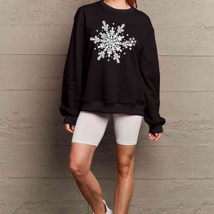 Simply Love Full Size Snowflake Graphic Sweatshirt