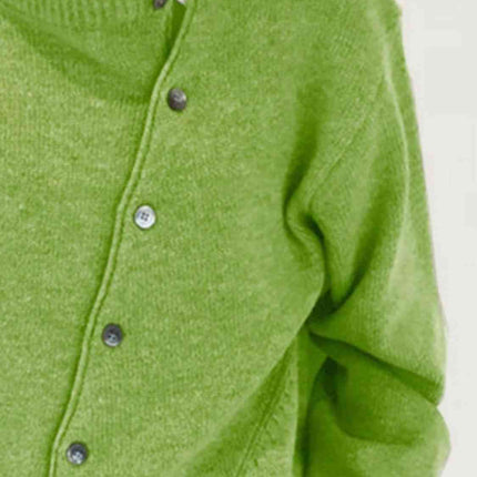 Dropped Shoulder Buttoned Cardigan