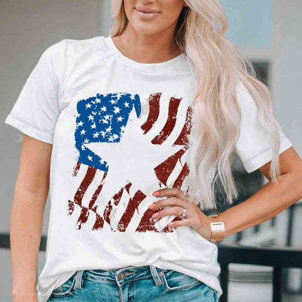 US Flag Graphic Round Neck Tee