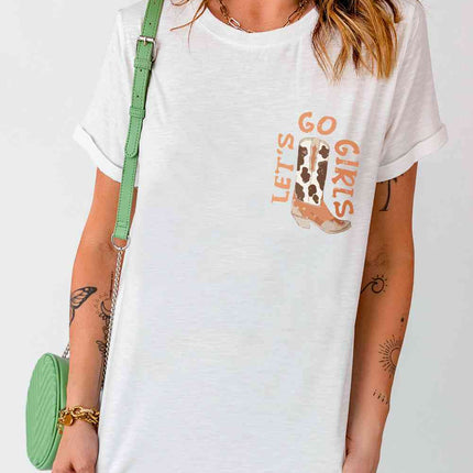 Round Neck Short Sleeve Cowboy Theme T-Shirt