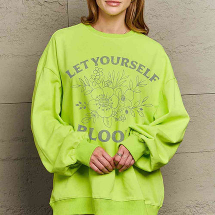 Simply Love Simply Love Full Size LET YOURSELF BLOOM Graphic Sweatshirt
