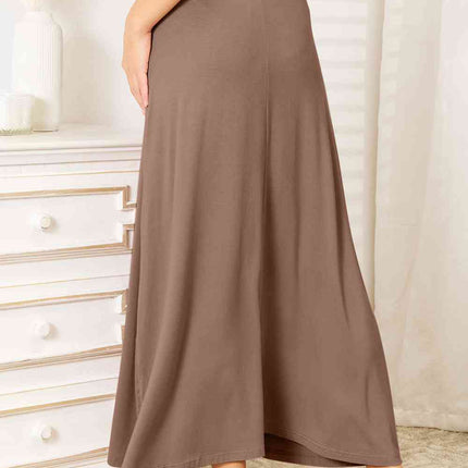 Double Take Full Size Soft Rayon Drawstring Waist Maxi Skirt Rayon - Vickie Lynn's