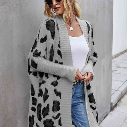 Leopard Pattern Fuzzy Cardigan