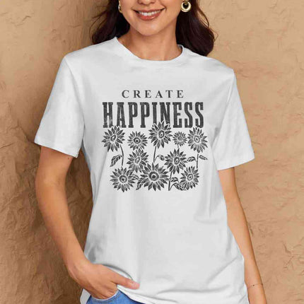 Simply Love Full Size CREATE HAPPINESS Graphic Cotton T-Shirt