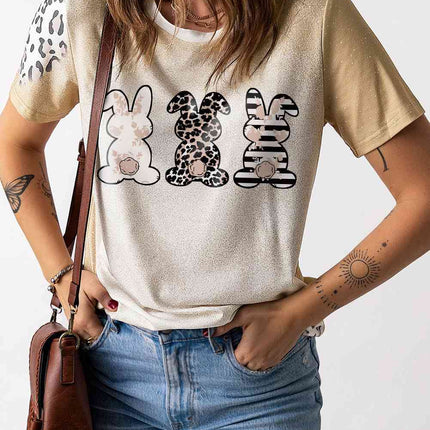Easter Leopard Rabbit Graphic T-Shirt