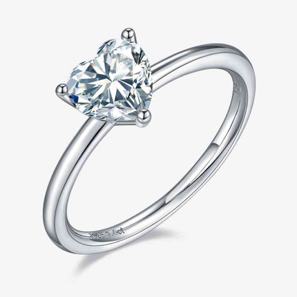 1 Carat Moissanite 925 Sterling Silver Solitaire Ring