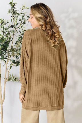 Basic Bae Full Size Ribbed Cocoon Cardigan - Vickie Lynn's