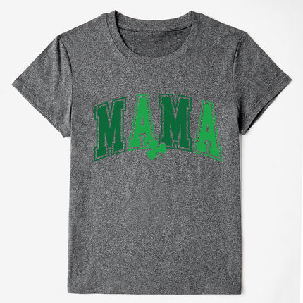 MAMA Round Neck Short Sleeve T-Shirt